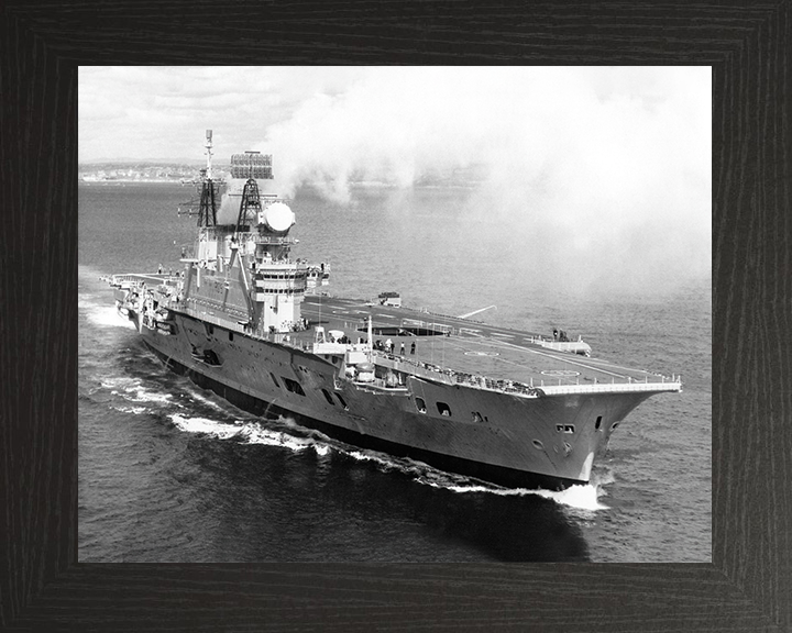 HMS Eagle (R05) Royal Navy Audacious Class Aircraft Carrier Underway Photo Print Wall Art Decor Posters, Prints, & Visual Artwork Hampshire Prints 10 x 8 Black Frame No