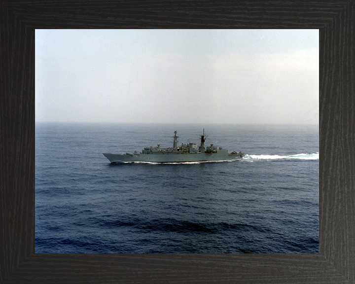HMS Beaver (F93) Photo Print - At Sea 1988 - Royal Navy Type 22 Frigate Hampshire Prints 10 x 8 Black Frame No