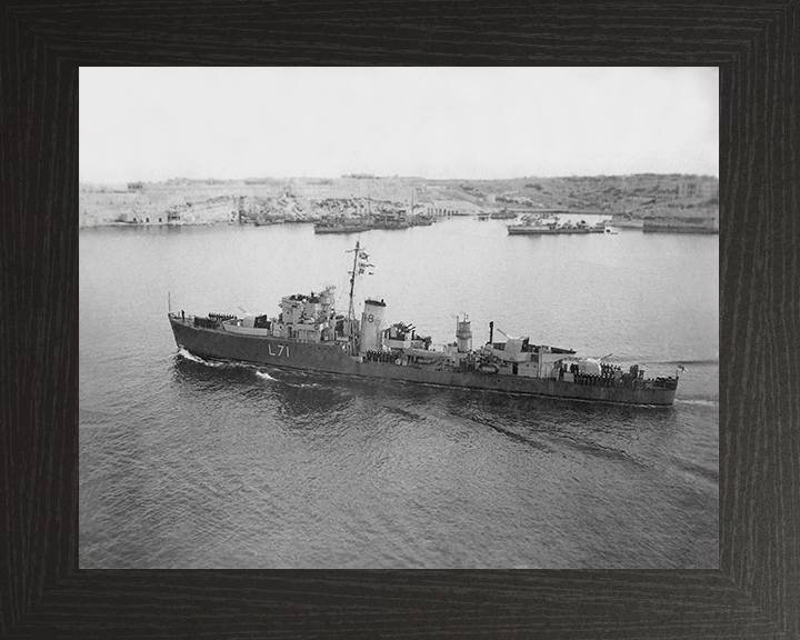 HMS Calpe (L71) Royal Navy Hunt Class Destroyer High Port Side View Photo Print Wall Art Decor Posters, Prints, & Visual Artwork Hampshire Prints 10 x 8 Black Frame No