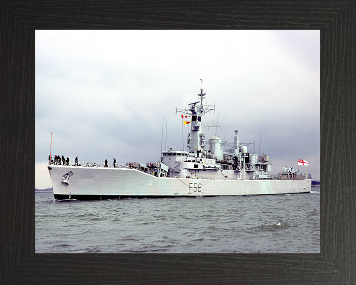 HMS Argonaut (F56) Royal Navy Leander Class Frigate Port Side View Photo Print Wall Art Decor Posters, Prints, & Visual Artwork Hampshire Prints 10 x 8 Black Frame No