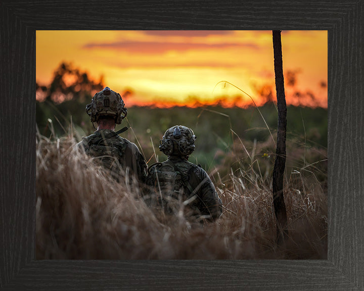Royal Marine Commandos at sunset Photo Print - 40 Commando Hampshire Prints 10 x 8 Black Frame No