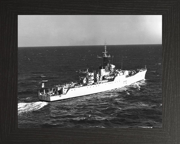 HMS Eastbourne (F73) - At Sea 1959 - Royal Navy Whitby Class Frigate Photo Print Wall Art Naval Decor UK Posters, Prints, & Visual Artwork Hampshire Prints 10 x 8 Black Frame No