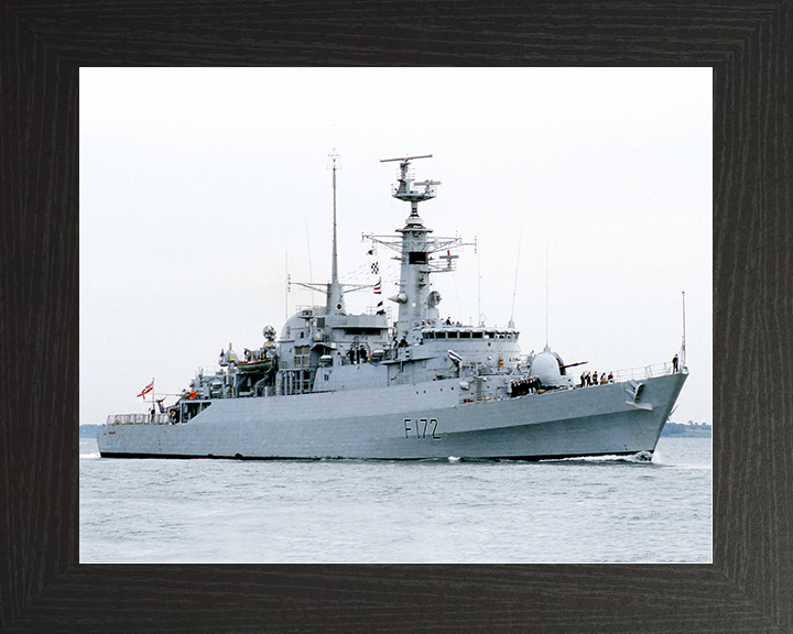 HMS Ambuscade (F172) Royal Navy Type 21 Frigate Entering Harbour Photo Print Wall Art Decor Posters, Prints, & Visual Artwork Hampshire Prints 10 x 8 Black Frame No