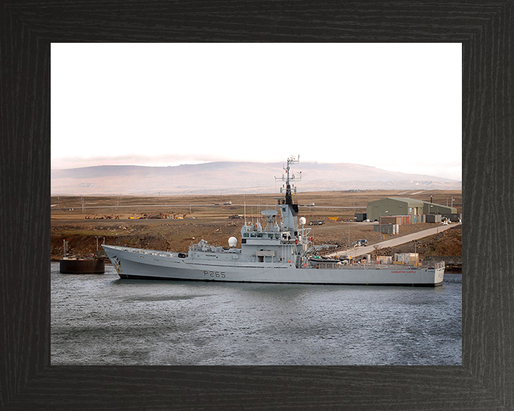 HMS Dumbarton Castle (P265) Royal Navy Castle Class Patrol Vessel Falklands Photo Print Wall Art Decor Posters, Prints, & Visual Artwork Hampshire Prints 10 x 8 Black Frame No