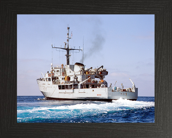 HMS Beagle (H319) Royal Navy Bulldog Class Survey Vessel At Sea 1999 Photo Print Wall Art Decor Posters, Prints, & Visual Artwork Hampshire Prints 10 x 8 Black Frame No