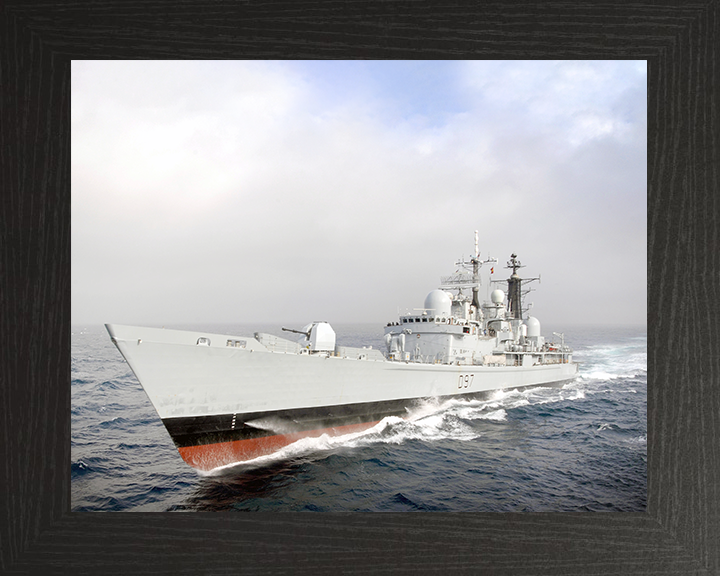HMS Edinburgh (D97) Royal Navy Type 42 Destroyer At Speed Photo Print Wall Art Decor Posters, Prints, & Visual Artwork Hampshire Prints 10 x 8 Black Frame No