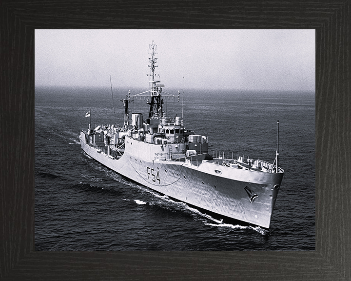 HMS Hardy (F54) Photo Print - At Sea 1967 - Royal Navy Blackwood Class Frigate Hampshire Prints 10 x 8 Black Frame No