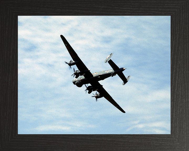RAF Shackleton aircraft in flight Photo Print - Royal Air Force Aircraft Hampshire Prints 10 x 8 Black Frame No