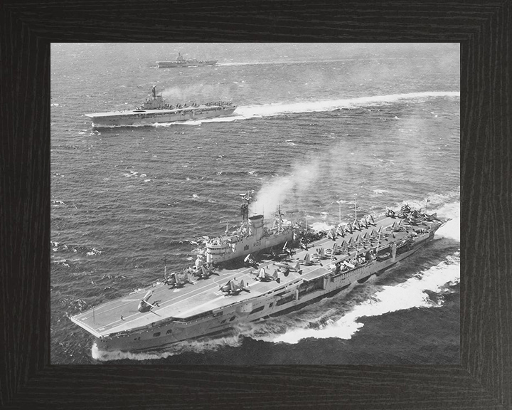 HMS Ark Royal (R09) and HMS Bulwark (R08) Photo Print Royal Navy Aircraft Carriers wall art Posters, Prints, & Visual Artwork Hampshire Prints 10 x 8 Black Frame No
