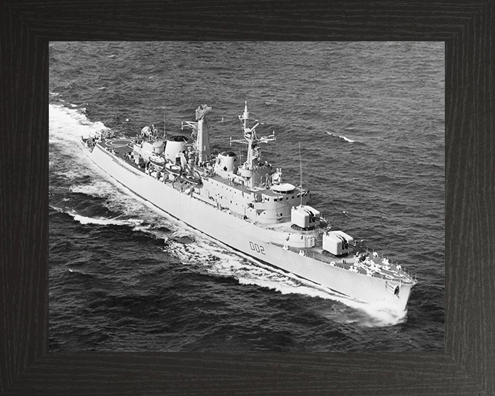 HMS Devonshire (D02) Royal Navy County Class Destroyer High Starboard Bow View Photo Print Wall Art Decor Posters, Prints, & Visual Artwork Hampshire Prints 10 x 8 Black Frame No