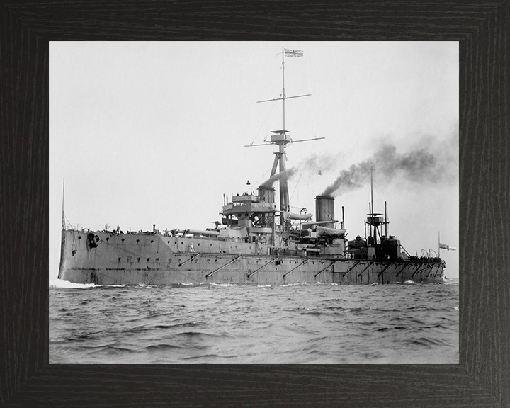 HMS Dreadnought (1906) Photo Print - at sea - Royal Navy Dreadnought Battleship Posters, Prints, & Visual Artwork Hampshire Prints 10 x 8 Black Frame No