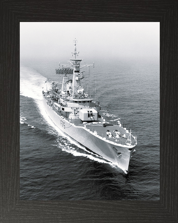 HMS Charybdis (F75) Royal Navy Leander Class Frigate At sea 1976 Photo Print Wall Art Decor Posters, Prints, & Visual Artwork Hampshire Prints 10 x 8 Black Frame No
