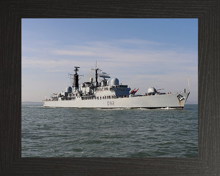 HMS Liverpool (D92) Photo Print - Entering Portsmouth - Royal Navy Type 42 Destroyer Hampshire Prints 10 x 8 Black Frame No
