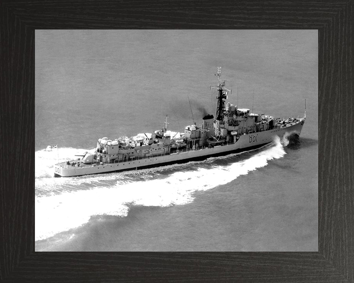 HMS Caprice (D01) Royal Navy C Class Destroyer High Starboard View Photo Print Wall Art Decor Posters, Prints, & Visual Artwork Hampshire Prints 10 x 8 Black Frame No