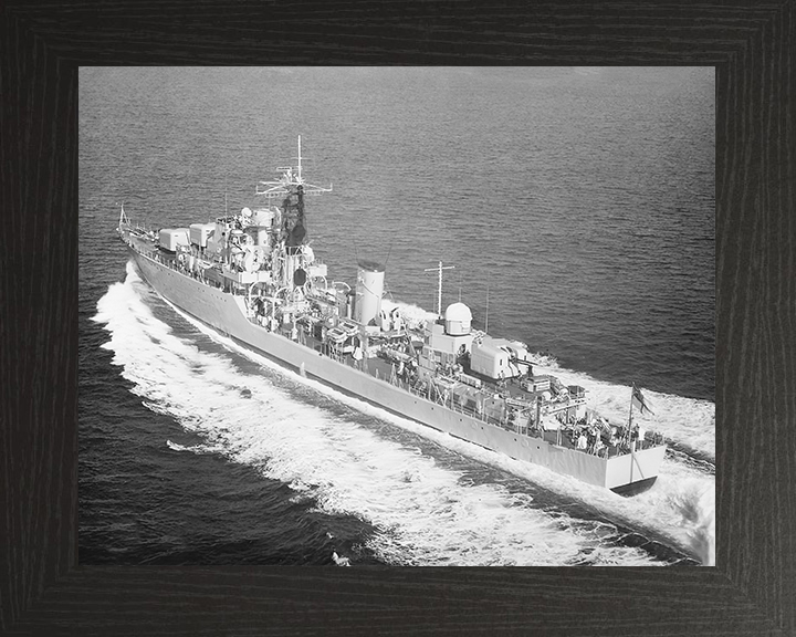 HMS Diana (D126) Royal Navy Daring Class Destroyer High Port Quarter View Photo Print Wall Art Decor Posters, Prints, & Visual Artwork Hampshire Prints 10 x 8 Black Frame No