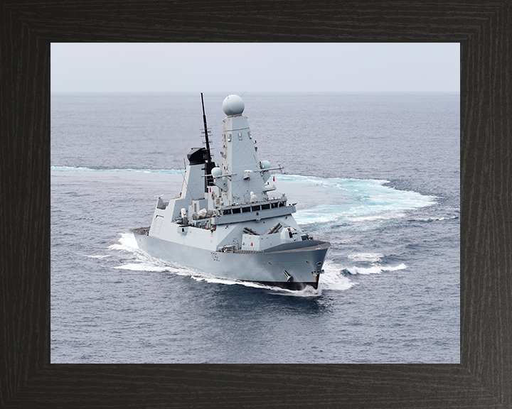 HMS Daring (D32) Royal Navy Type 45 Destroyer Making Turns Photo Print Wall Art Decor Posters, Prints, & Visual Artwork Hampshire Prints 10 x 8 Black Frame No
