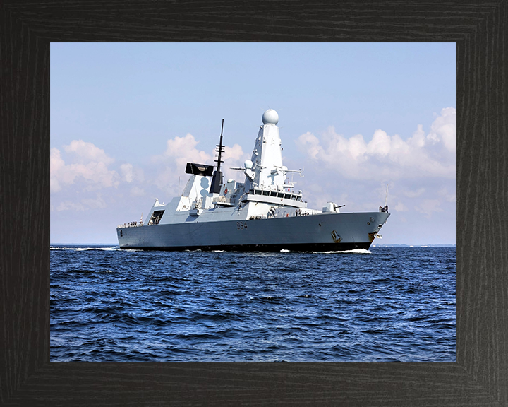 HMS Diamond (D34) Royal Navy Type 45 Destroyer Low Starboard View Photo Print Wall Art Decor Posters, Prints, & Visual Artwork Hampshire Prints 10 x 8 Black Frame No