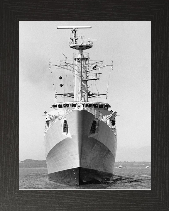 HMS Antelope (F170) Royal Navy Type 21 Frigate Low Bow View Photo Print Wall Art Decor Posters, Prints, & Visual Artwork Hampshire Prints 10 x 8 Black Frame No