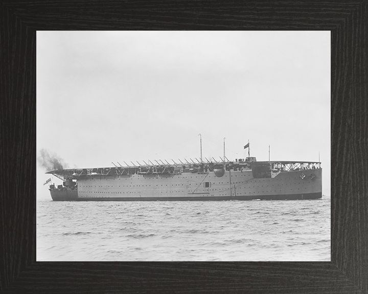 HMS Argus (I49) Royal Navy Aircraft Carrier Starboard Side View Photo Print Wall Art Decor Posters, Prints, & Visual Artwork Hampshire Prints 10 x 8 Black Franme No