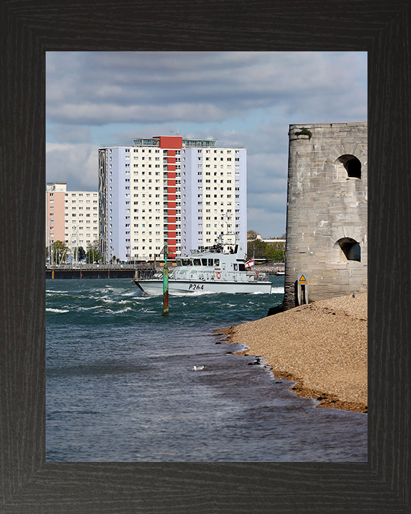 HMS Archer (P264) Photo Print - Round Tower 2017 - Royal Navy Archer Class P2000 Patrol Vessel Posters, Prints, & Visual Artwork Hampshire Prints 10 x 8 Black Frame No