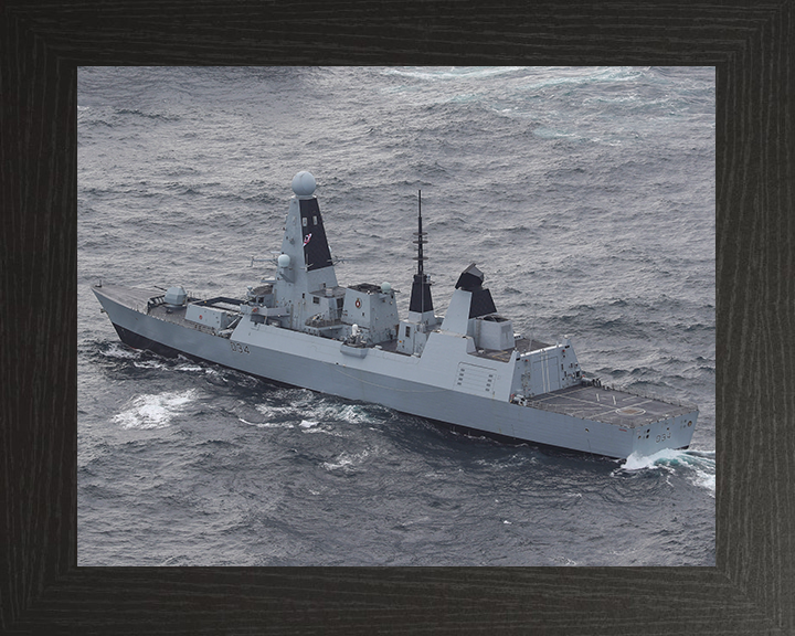 HMS Diamond (D34) Photo Print - At Sea Oct 2020 - Royal Navy Type 45 Destroyer Hampshire Prints 10 x 8 Black Frame No