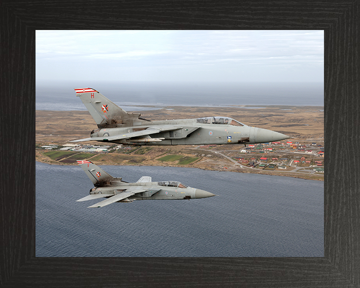 RAF Tornado F3s Over the Falklands 2007 Photo Print - Royal Air Force Aircraft Posters, Prints, & Visual Artwork Hampshire Prints 10 x 8 Black Frame No