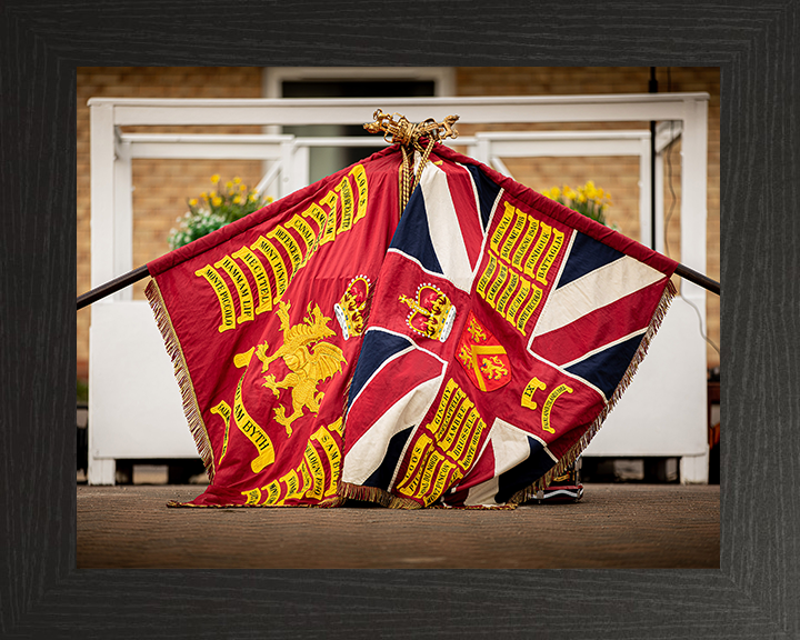 The Colours of the Welsh Guards Photo Print - British Army Hampshire Prints 10 x 8 Black Frame No