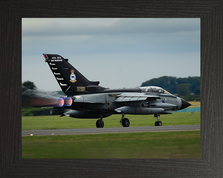 RAF Tornado GR4 Taking off Photo Print - Royal Air Force Aircraft Hampshire Prints 10 x 8 Black Frame No