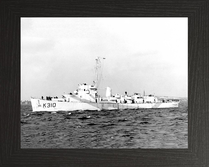 HMS Bayntun (K310) Royal Navy Captain Class Frigate Port Side View Photo Print Wall Art Decor Posters, Prints, & Visual Artwork Hampshire Prints 10 x 8 Black Frame No