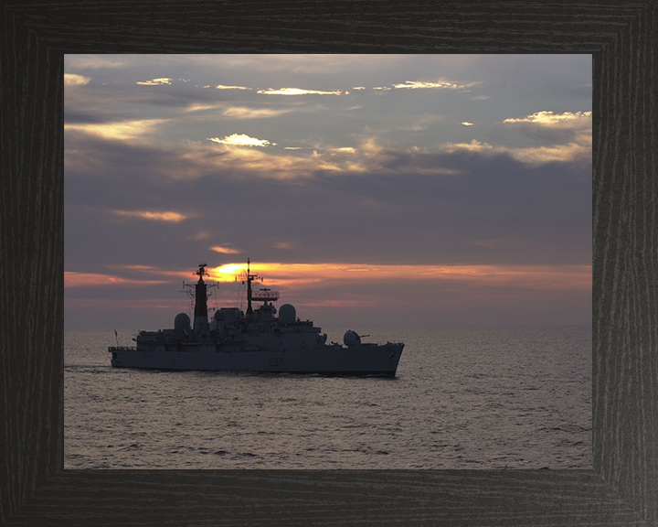 HMS Newcastle (D87) Photo Print - Sunset Silhouette 2000 - Royal Navy Type 42 Destroyer