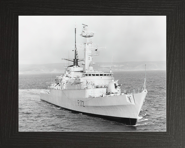 HMS Ambuscade (F172) Royal Navy Type 21 Frigate Starboard Bow View Photo Print Wall Art Decor Posters, Prints, & Visual Artwork Hampshire Prints 10 x 8 Black Frame No