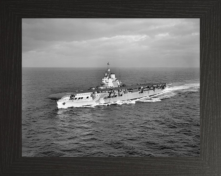 HMS Victorious (R38) Photo Print - At Sea 1941 - Royal Navy Illustrious Class Aircraft Carrier Hampshire Prints 10 x 8 Black Frame No