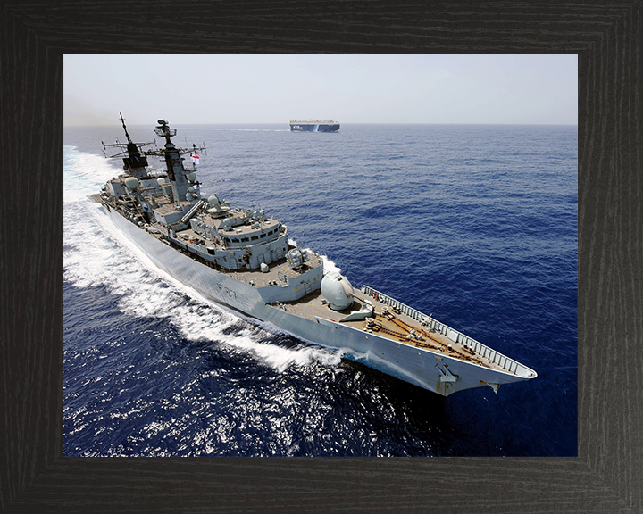 HMS Chatham (F87) Royal Navy Type 22 Frigate From Above Photo Print Wall Art Decor Posters, Prints, & Visual Artwork Hampshire Prints 10 x 8 Black Frame No