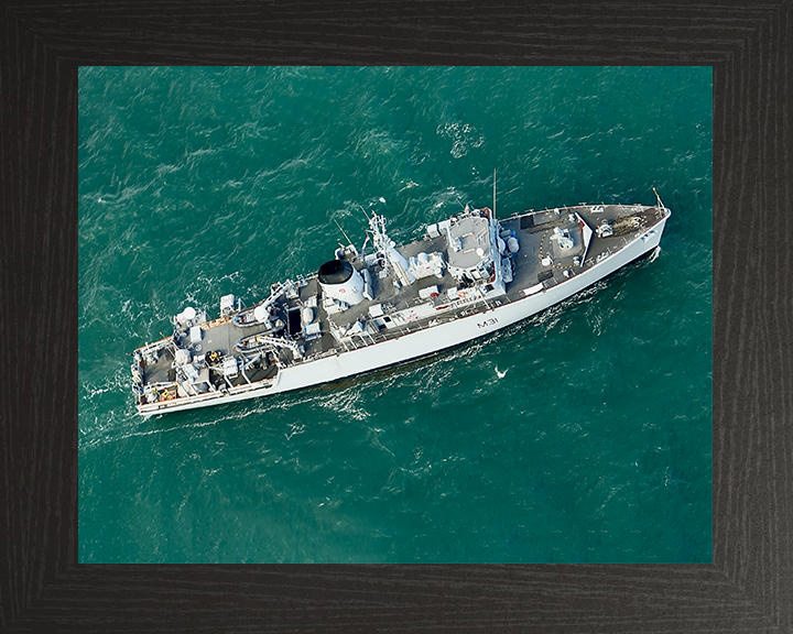 HMS Cattistock (M31) Royal Navy Hunt Class MineHunter From Above Photo Print Wall Art Decor Posters, Prints, & Visual Artwork Hampshire Prints 10 x 8 Black Frame No