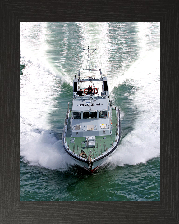 HMS Biter (P270) Photo Print - Bow View 2017 - Royal Navy Archer Class P2000 Patrol Vessel Posters, Prints, & Visual Artwork Hampshire Prints 10 x 8 Black Frame No