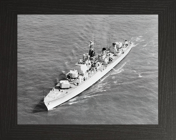 HMS Diamond (D35) Royal Navy Daring Class Destroyer High Port Bow View Photo Print Wall Art Decor Posters, Prints, & Visual Artwork Hampshire Prints 10 x 8 Black Frame No