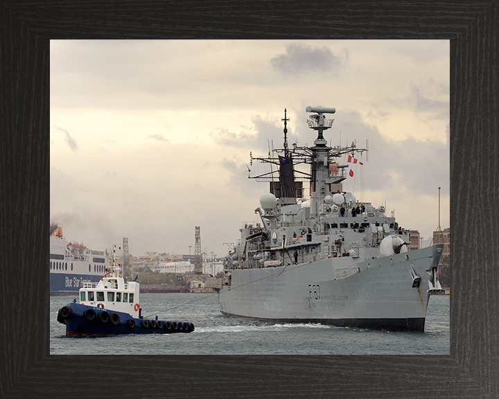 HMS Chatham (F87) Photo Print - Leaving Piraeus 2010 - Royal Navy Type 22 Frigate Posters, Prints, & Visual Artwork Hampshire Prints 10 x 8 Black Frame No