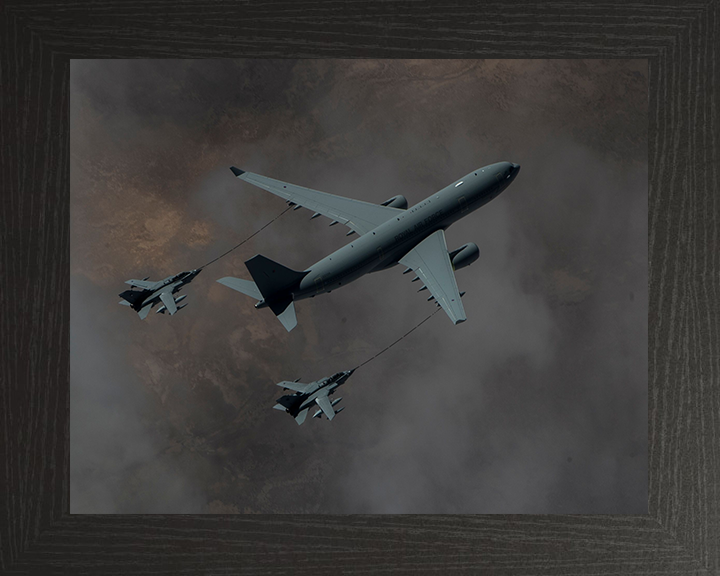 RAF Voyager KC2 Refuelling Tornado GR4 Jets Photo Print - Royal Air Force Aircraft Hampshire Prints 10 x 8 Black Frame No