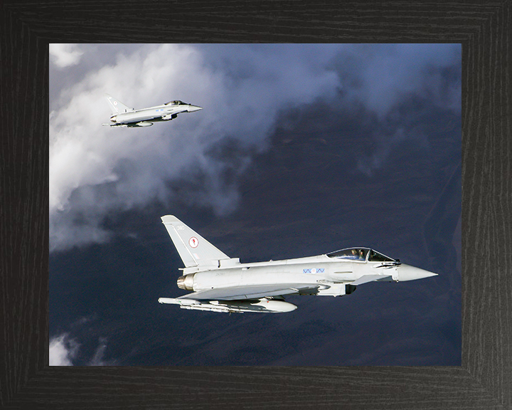 RAF 6 Squadron Typhoons Photo Print - Royal Air Force Aircraft Hampshire Prints 10 x 8 Black Frame No