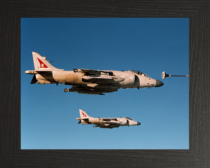 Harrier FA2 Jet Air to Air Refuelling Photo Print - Royal Navy Aircraft Posters, Prints, & Visual Artwork Hampshire Prints 10 x 8 Black Frame No