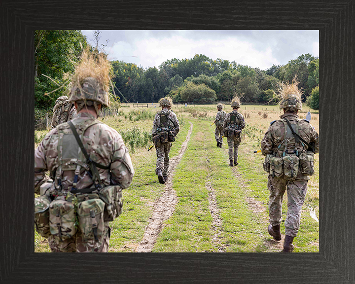RAF Regiment Patrolling Photo Print - Royal Air Force Hampshire Prints 10 x 8 Black Frame No
