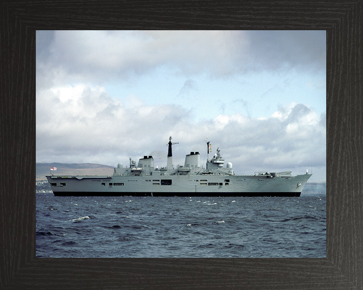 HMS Ark Royal (R07) Royal Navy Invincible Class Aircraft Carrier Starboard Beam View Photo Print Wall Art Decor Posters, Prints, & Visual Artwork Hampshire Prints 10 x 8 Black Frame No