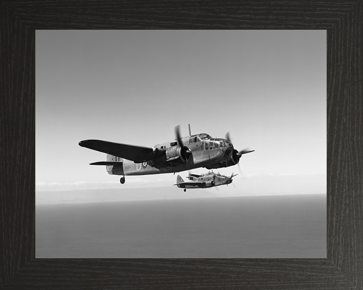 RAF Bristol Beaufort Mark Is in Formation Photo Print - Royal Air Force Aircraft Hampshire Prints 10 x 8 Black Frame No