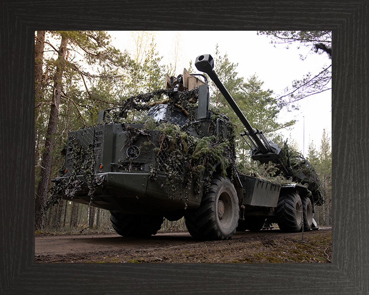 Archer Artillery 155mm system Photo Print - British Army Vehicle Hampshire Prints 10 x 8 Black Frame No