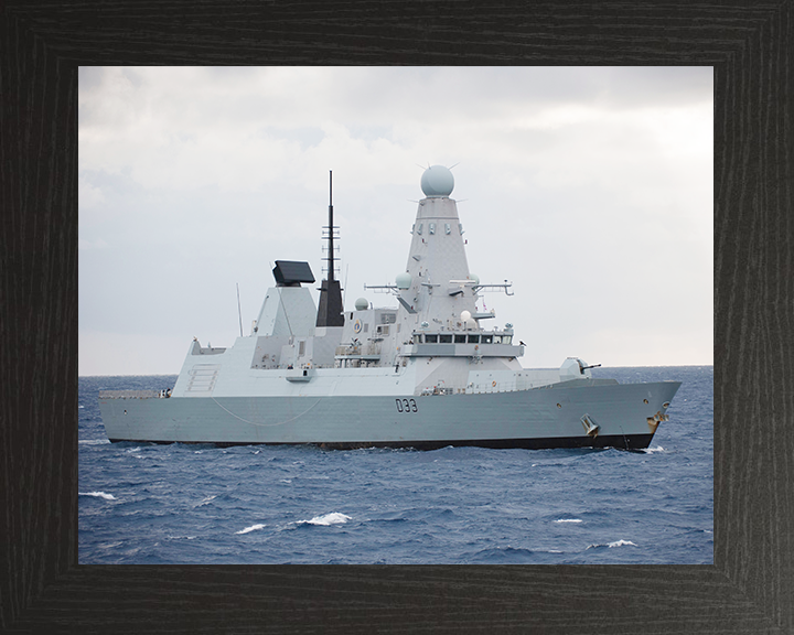 HMS Dauntless (D33) Royal Navy Type 45 Destroyer Starboard Beam View Photo Print Wall Art Decor Posters, Prints, & Visual Artwork Hampshire Prints 10 x 8 Black Frame No