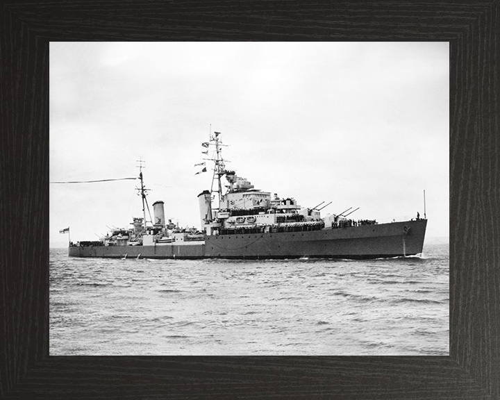 HMS Argonaut (61) Royal Navy Dido Class Light Cruiser Paying Off Warship Photo Print Wall Art Decor Posters, Prints, & Visual Artwork Hampshire Prints 10 x 8 Black Frame No
