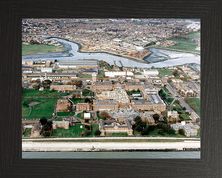 Royal Hospital Haslar Photo Print - Gosport - Royal Navy Shore Establishment Hampshire Prints 10 x 8 Black Frame No