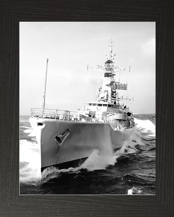 HMS Andromeda (F57) Royal Navy Leander Class Frigate Underway Portrait Photo Print Wall Art Decor Posters, Prints, & Visual Artwork Hampshire Prints 10 x 8 Black Frame No
