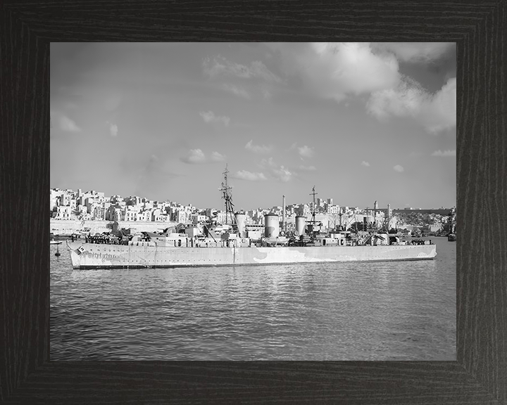 HMS Welshman Photo Print - Valletta 1942 - Royal Navy Abdiel Class Minelayer Posters, Prints, & Visual Artwork Hampshire Prints 10 x 8 Black Frame No