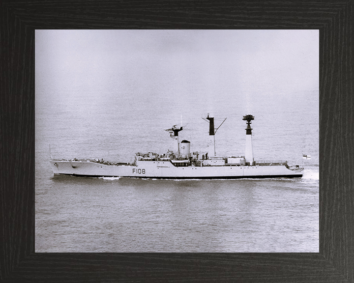 HMS Londonderry (F108) Photo Print - Underway - Royal Navy Rothesay Class Frigate Posters, Prints, & Visual Artwork Hampshire Prints 10 x 8 Black Frame No